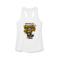 Powered By Protein and Hormones- Women's Racerback Tank White