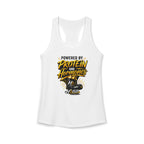 Powered By Protein and Hormones- Women's Racerback Tank White