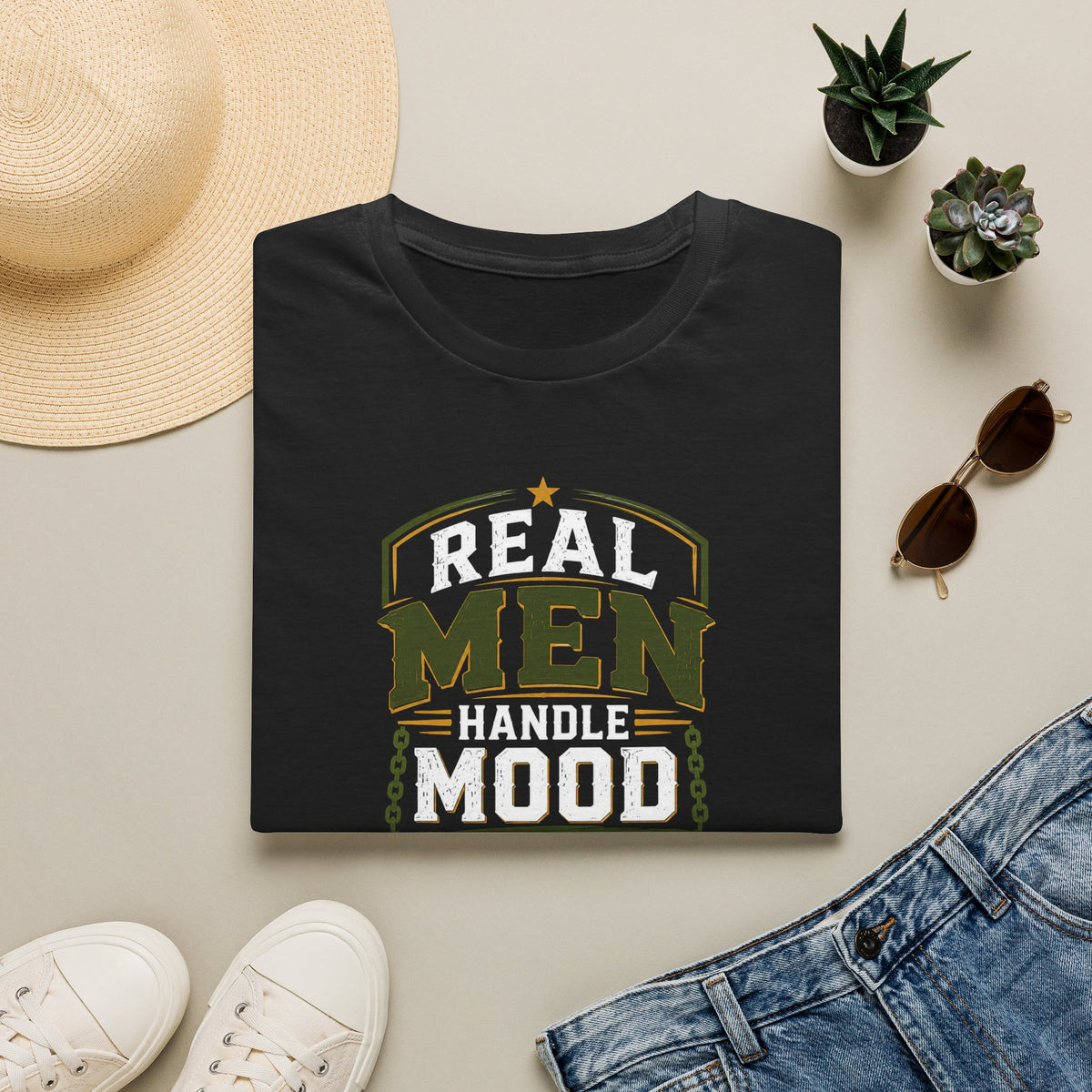 Real Men Handle Mood Swings - Men's Black T-Shirt