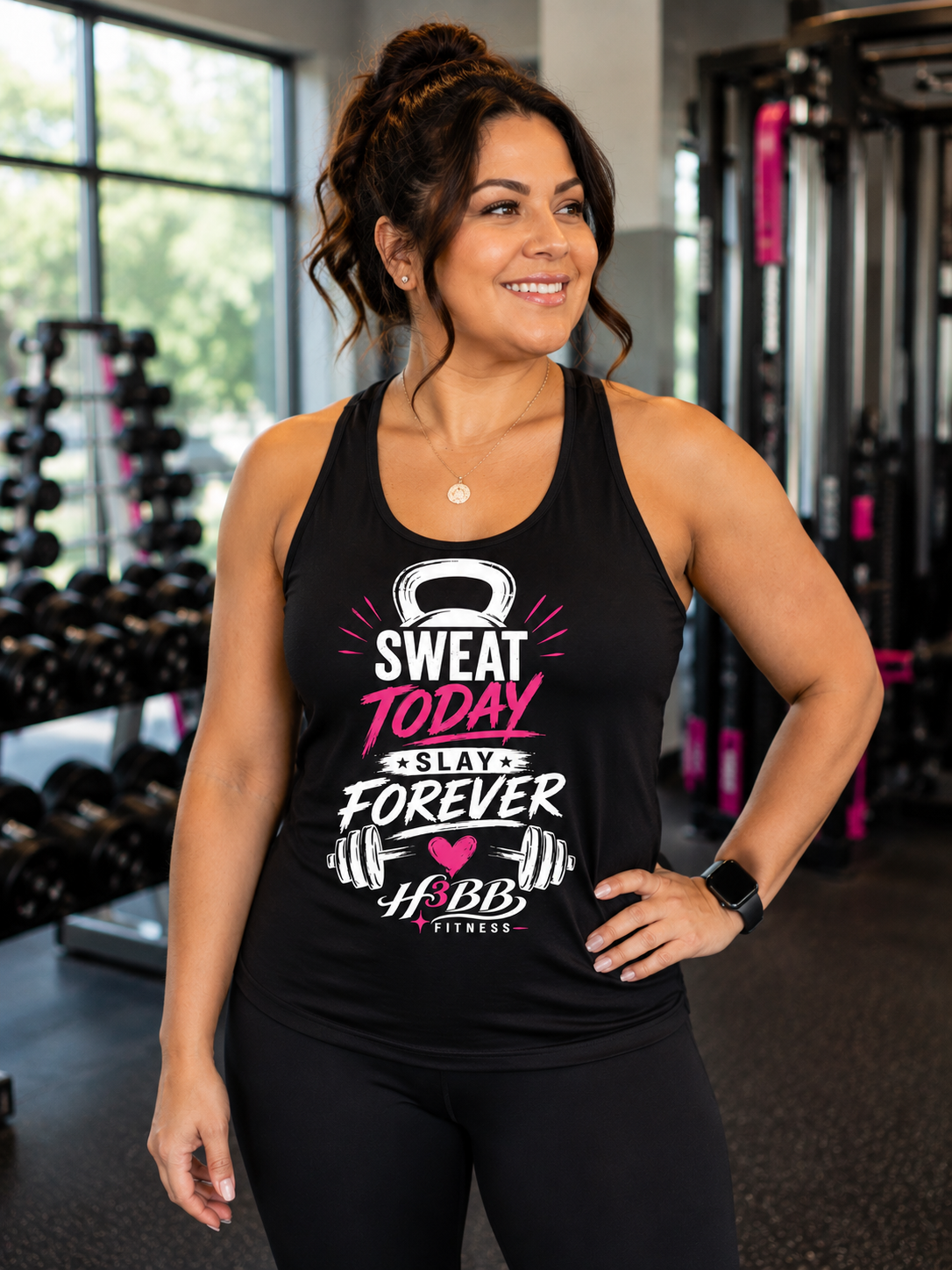Sweat Today- Women's Racerback Tank Black