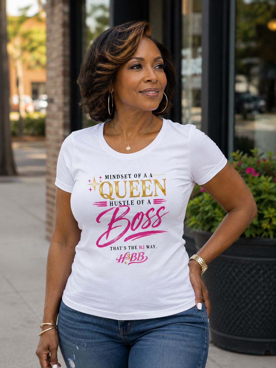 Mindset of a Queen- Women's Soft Style Tee White