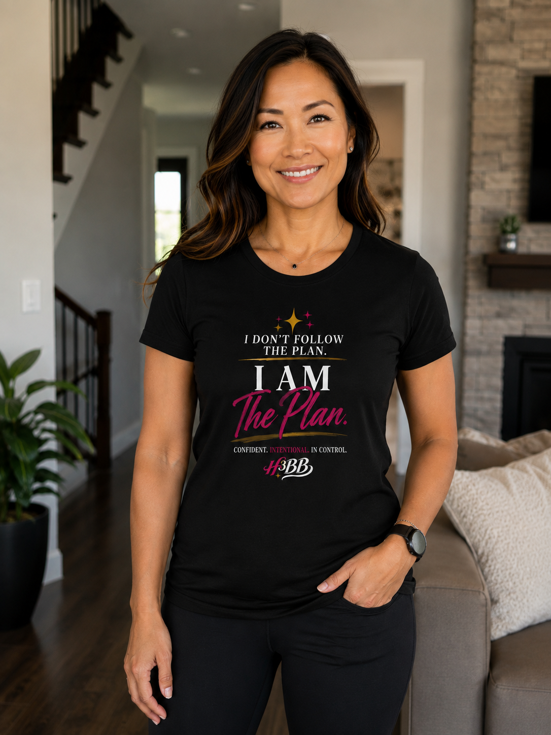 I Am The Plan- Women's Soft Style Tee Black