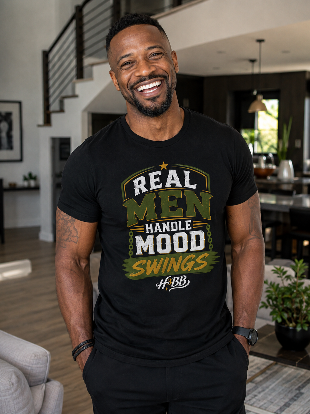 Real Men Handle Mood Swings - Men's Black T-Shirt