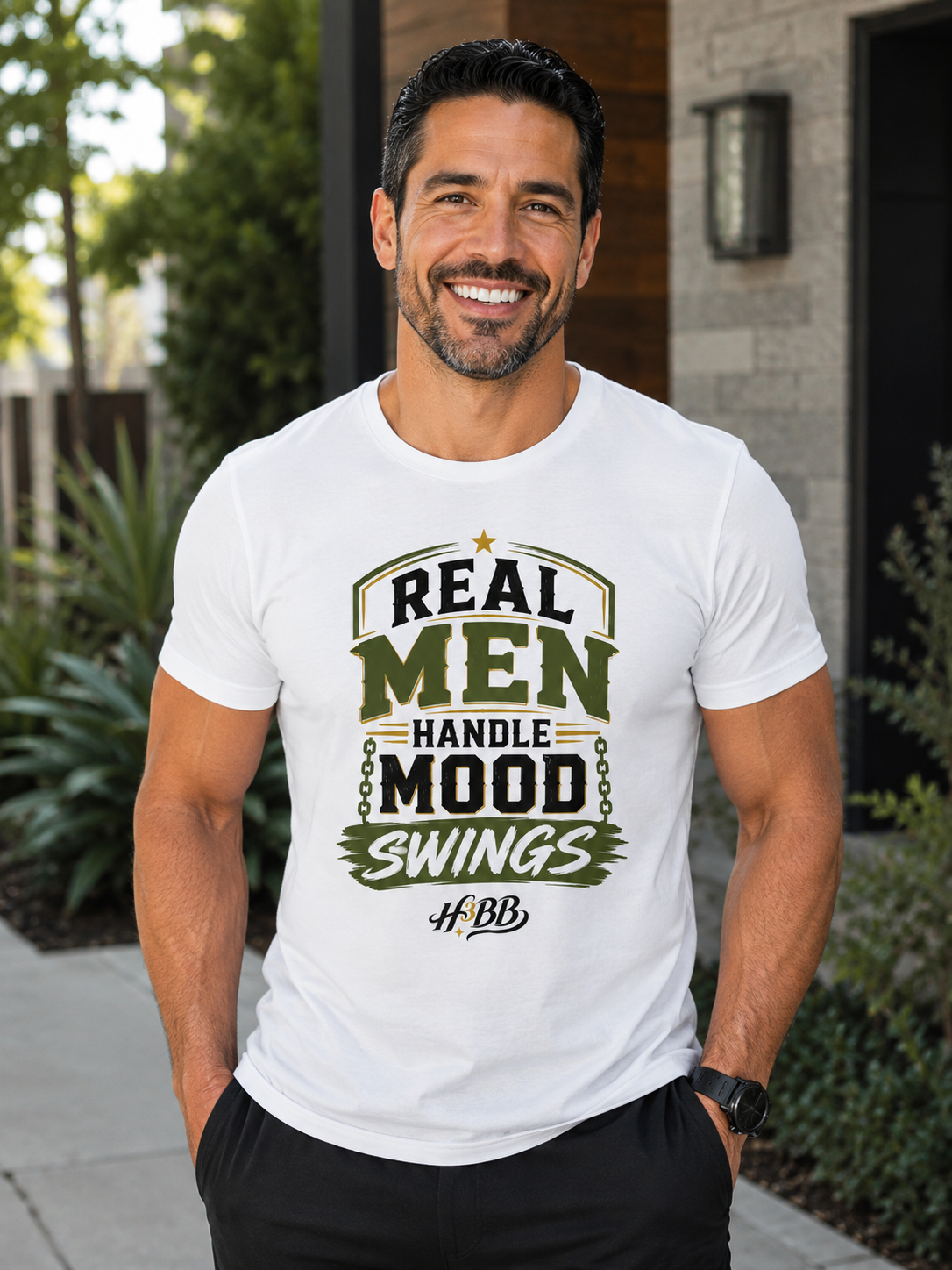 Real Men Handle Mood Swings - Men's White T-Shirt