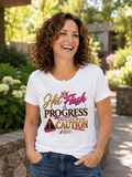 Hot Flash in Progress- Women's Soft Style Tee White