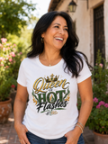 Queen of Hot Flashes- Women's Soft Style Tee White/Green