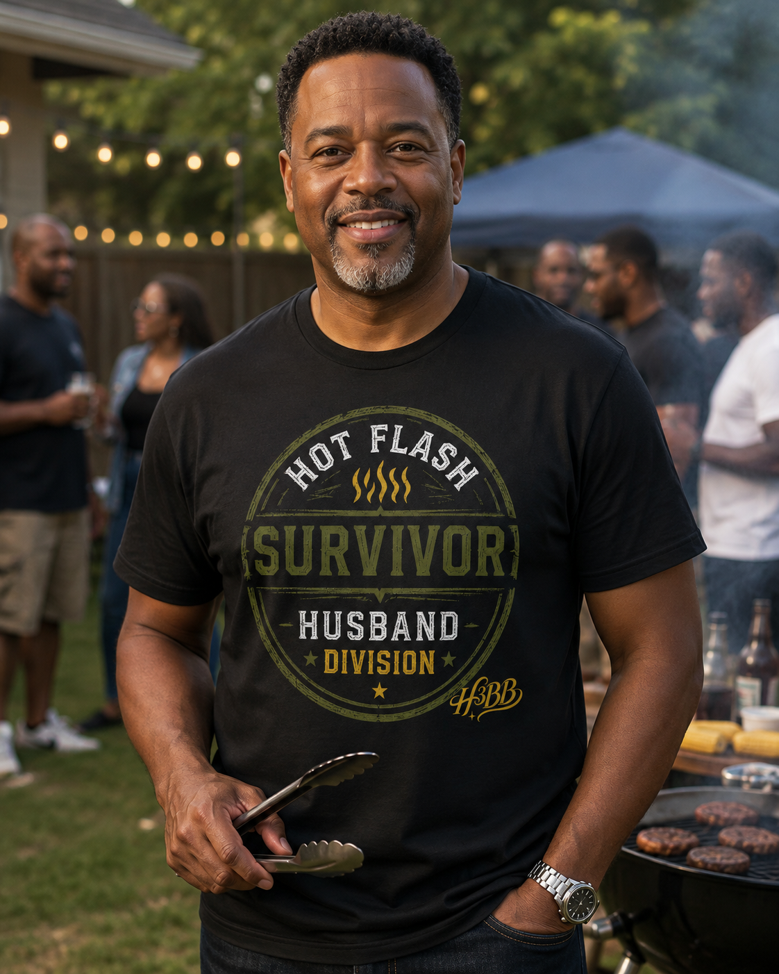 Hot Flash Survivor - Men's Black T-Shirt