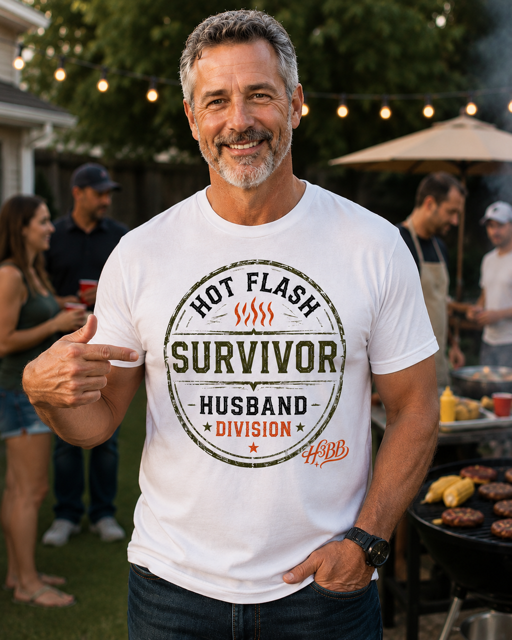 Hot Flash Survivor - Men's White T-Shirt