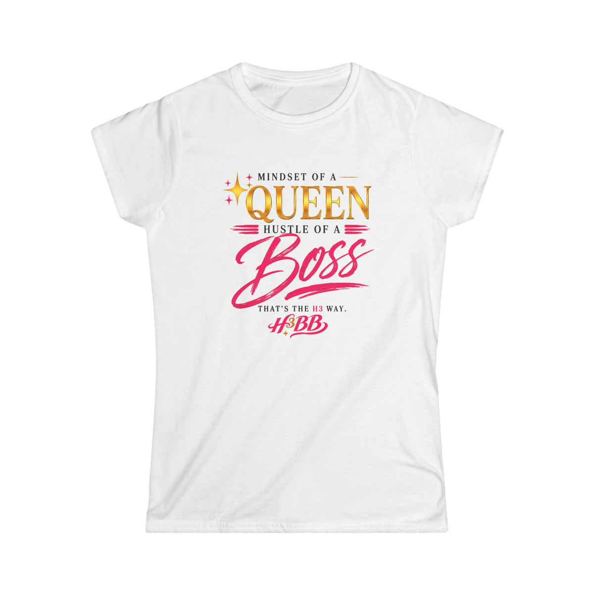 Mindset of a Queen- Women's Soft Style Tee White