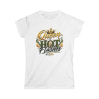 Queen of Hot Flashes- Women's Soft Style Tee White/Green