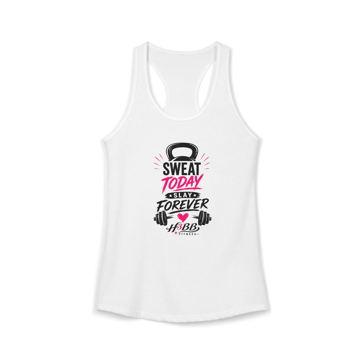 Sweat Today- Women's Racerback Tank White