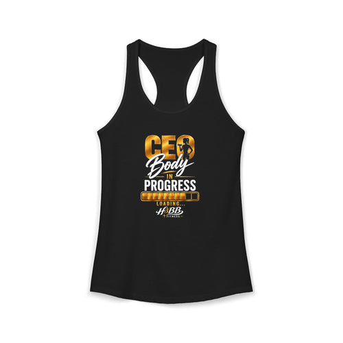CEO Body In Progress -Women's  Racerback Tank Black