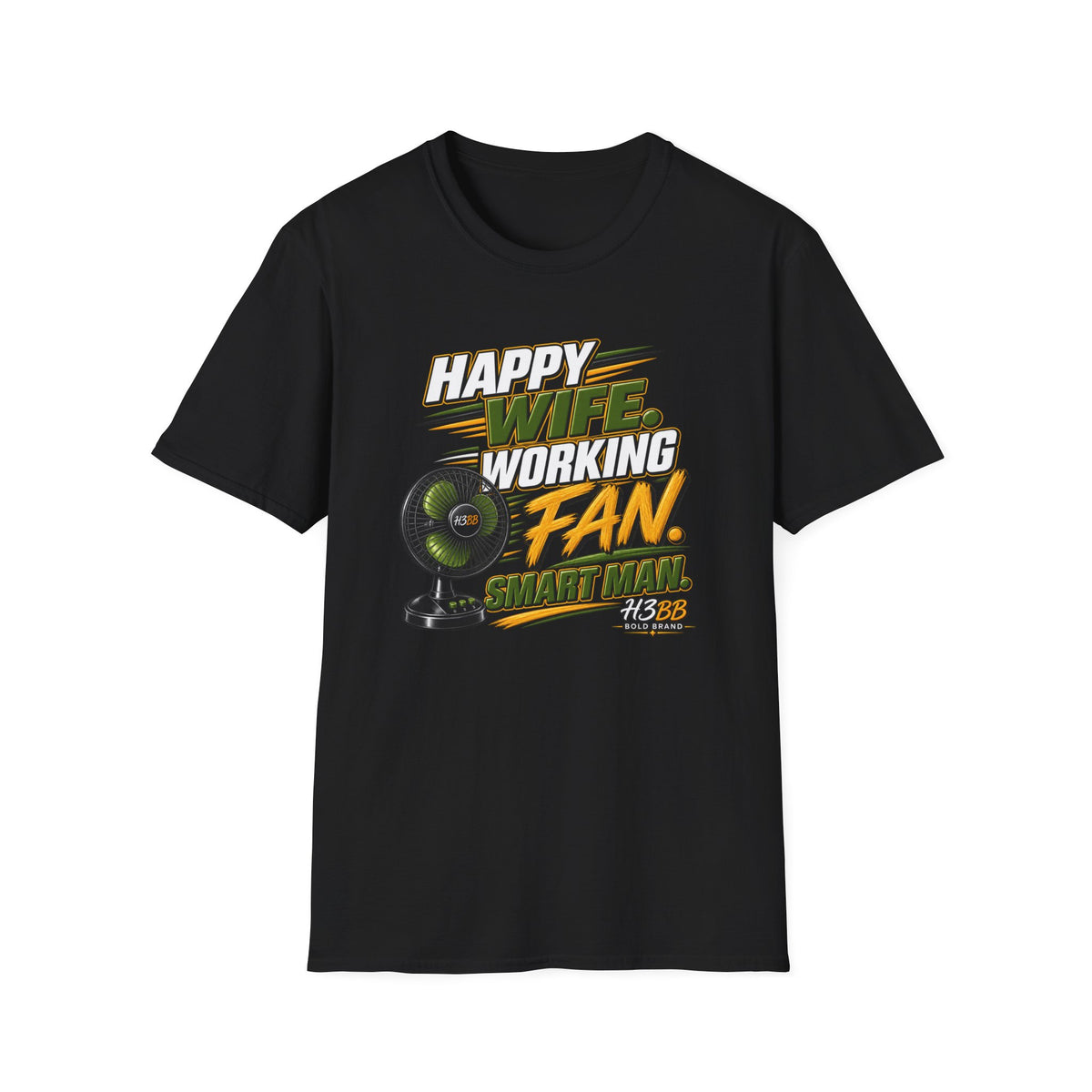 Happy Wife Working Fan - Men's Black T-Shirt
